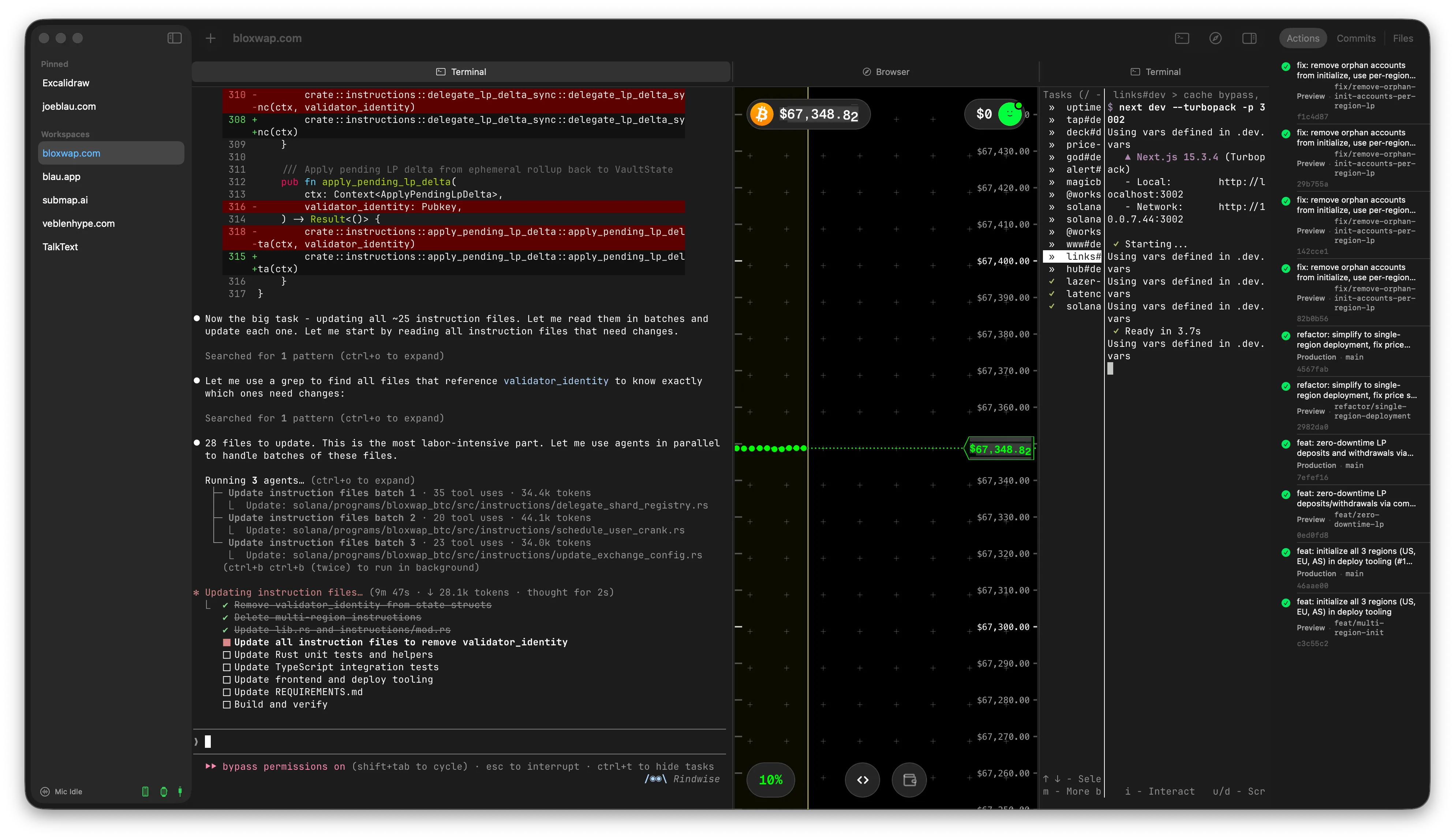 Pilot — macOS workspace manager with terminal panes, browser, and git inspector